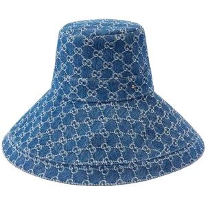 100% AUTHENTIC Gucci Denim Wide Brim Hat